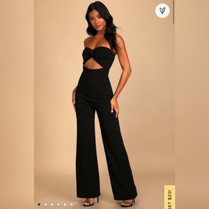 Lulus Black Strapless Cut Out Jumpsuit
